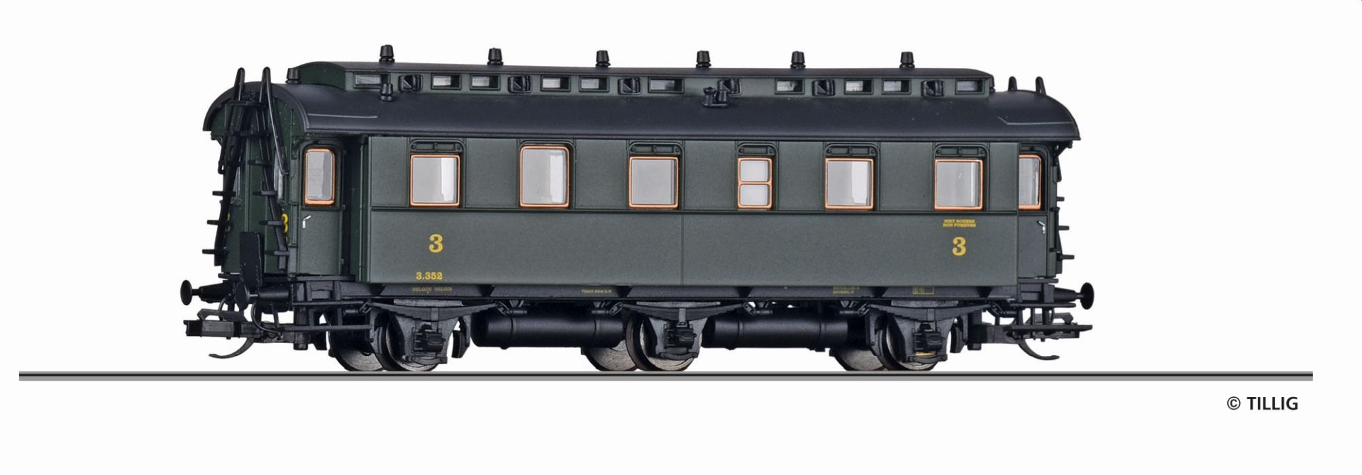 Tillig 16056 - Personenwagen 3. Klasse, SNCB, Ep.II