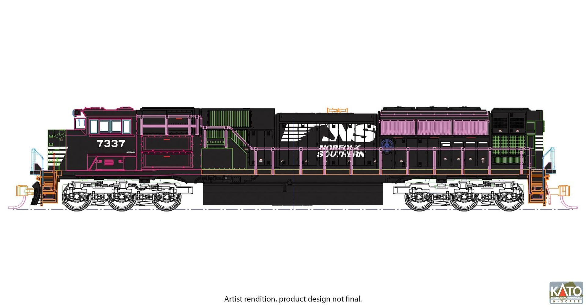 Kato K176-8561 - Diesellok EMD SD70ACu NS, Ep.VI, #7337
