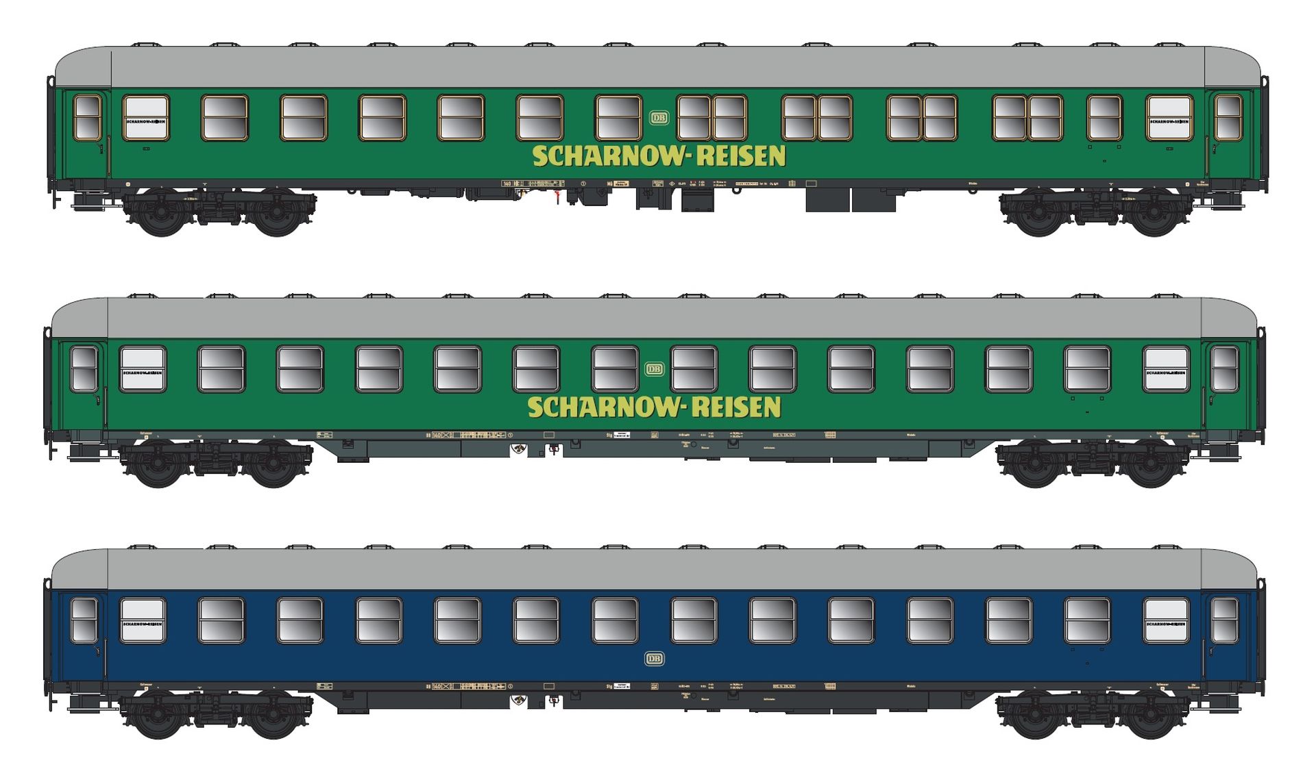 ACME AC 55306 - 3er Set Personenwagen 'Scharnow', DB, Ep.III, Set B