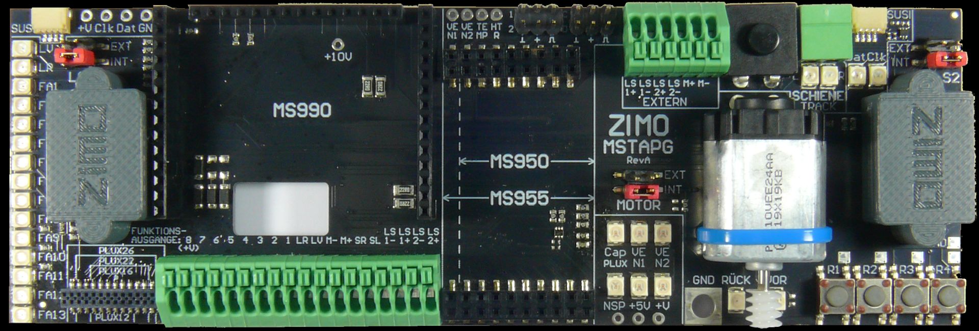 Zimo MSTAPG - Test-und-Anschlussplatine für MS-Decoder große Spurweiten