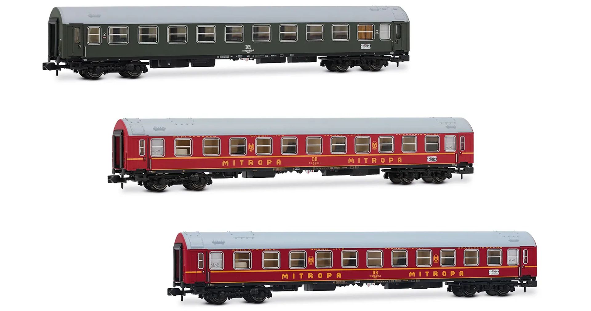 Arnold HN4423 - 3er Set Personenwagen 'Spree-Aplen-Express', DR, Ep.IV