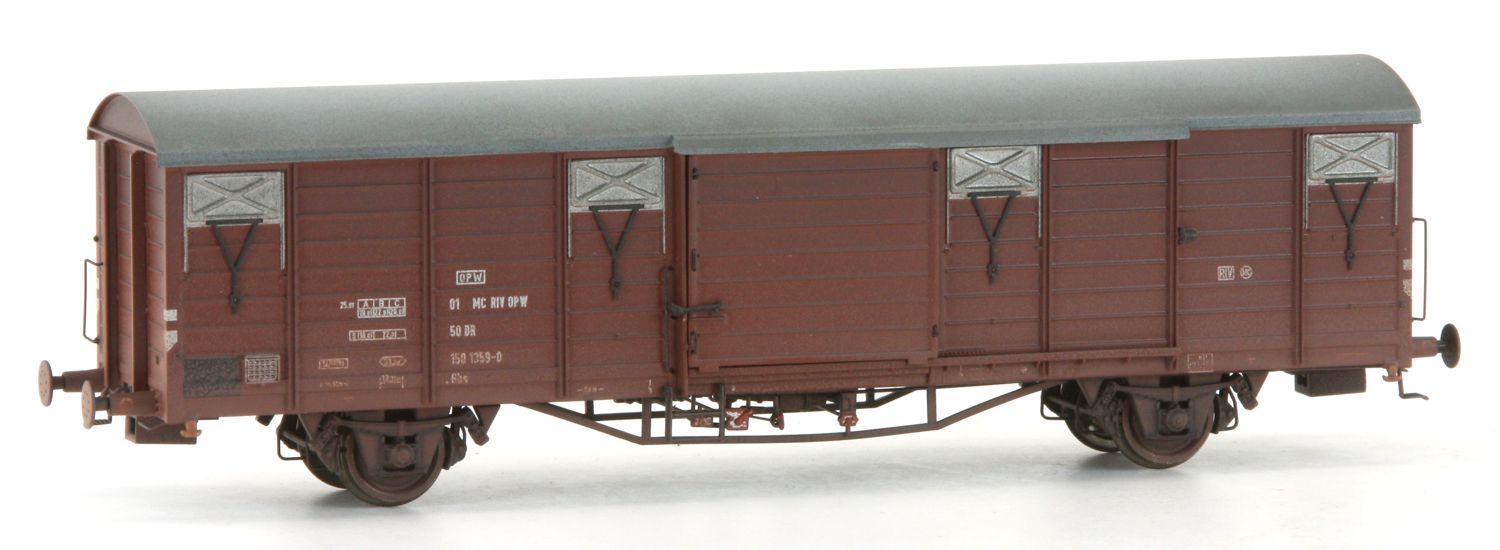 Exact-Train EX22024 - Gedeckter Güterwagen Gbs 1500 OPW, DR, Ep.IV, verschmutzt
