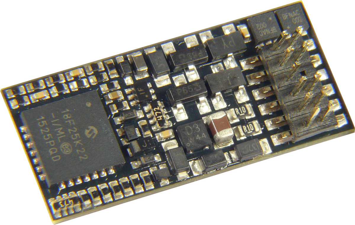 Zimo MX600P12 - Flachdecoder 0,8A, 4 Funktionsausgänge, PluX12 direkt