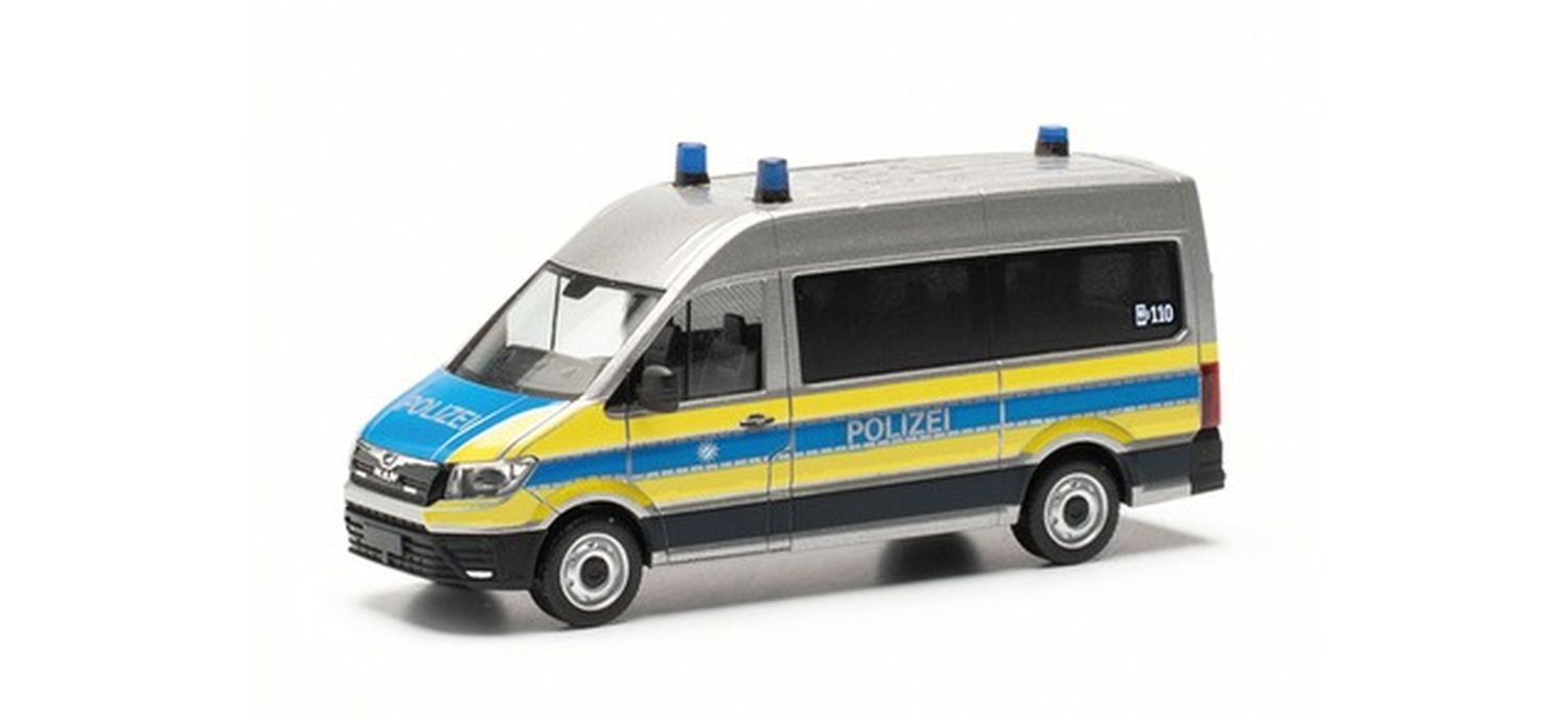 Herpa 097796 - MAN TGE Bus Hochdach 'Polizei Bayern'