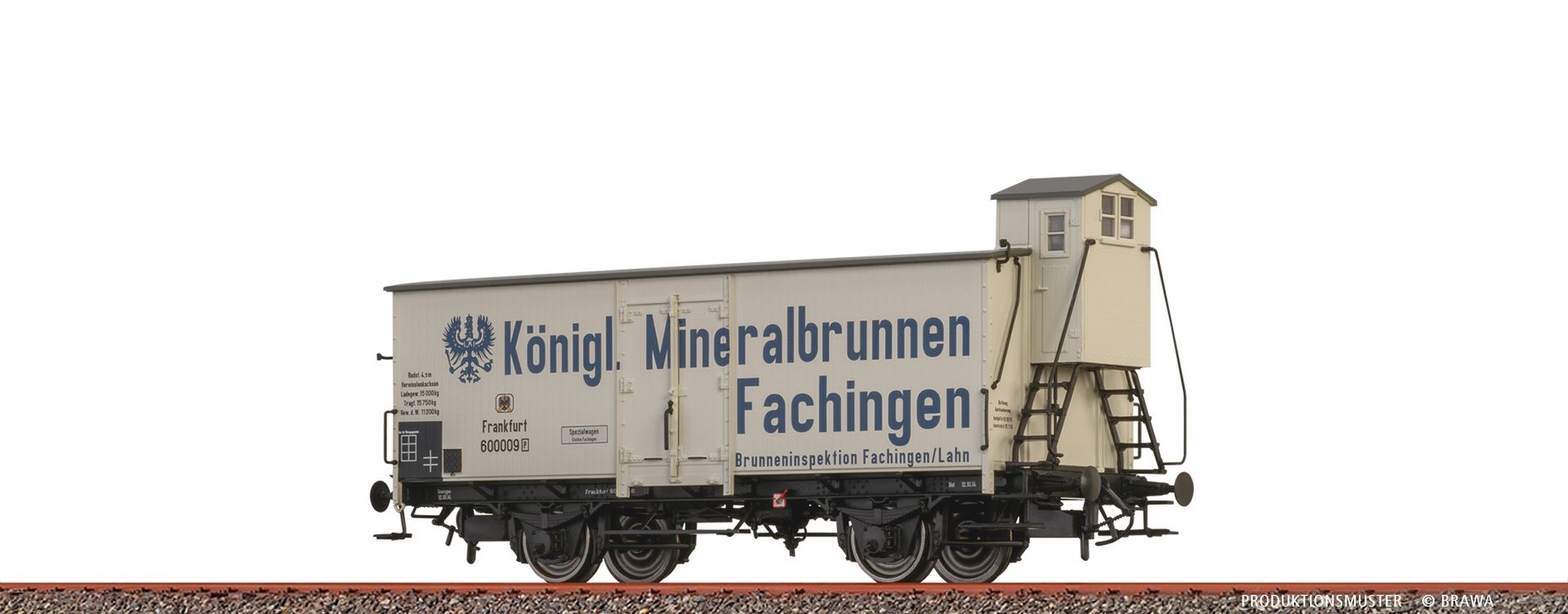 Brawa 51263 - Bierwagen "Königl. Mineralbrunnen Fachingen" K.P.E.V., Ep.I