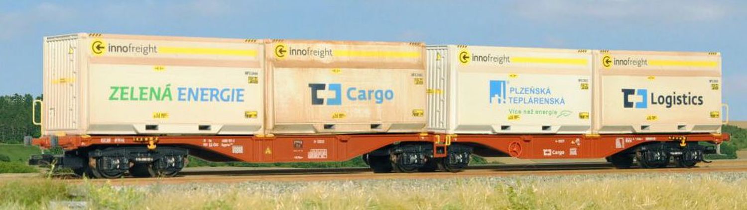 sdv-model 12117 - Doppel-Containertragwagen Sggrss 55, CD-Cargo, Ep.VI, Bausatz
