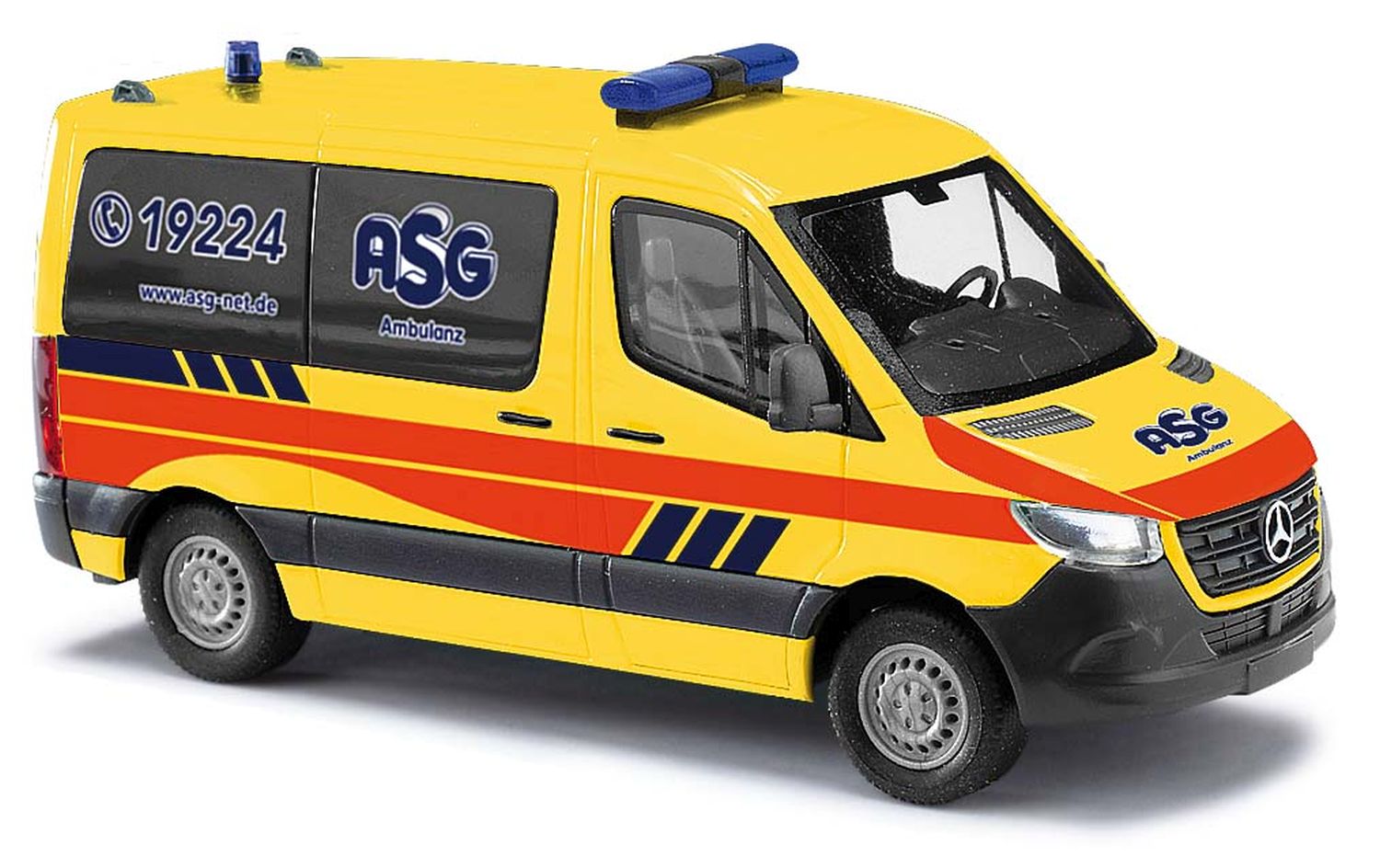 Busch 53457 - Mercedes-Benz Sprinter kurz ASG Ambulanz Hamburg, Baujahr 2018