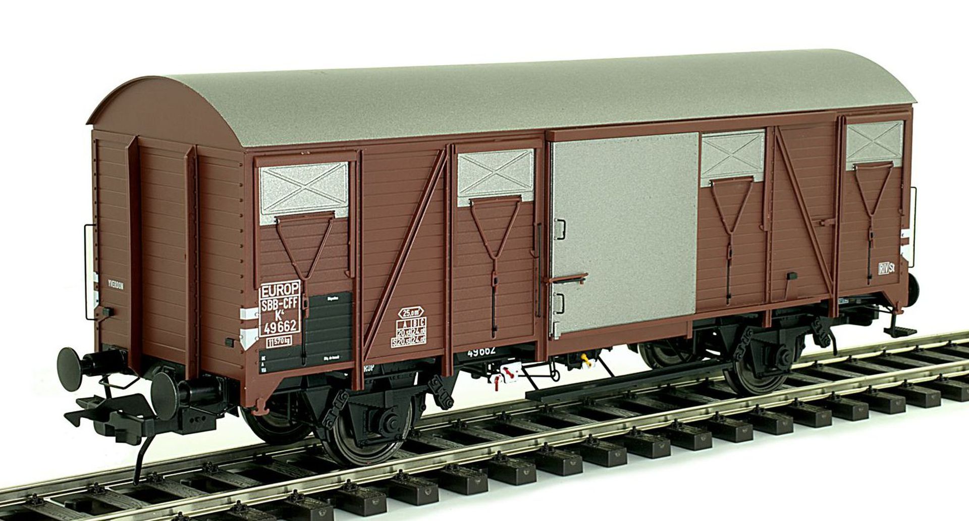 Lenz 42246-02 - Güterwagen K4, Stahldach, SBB, Ep.III, 49662