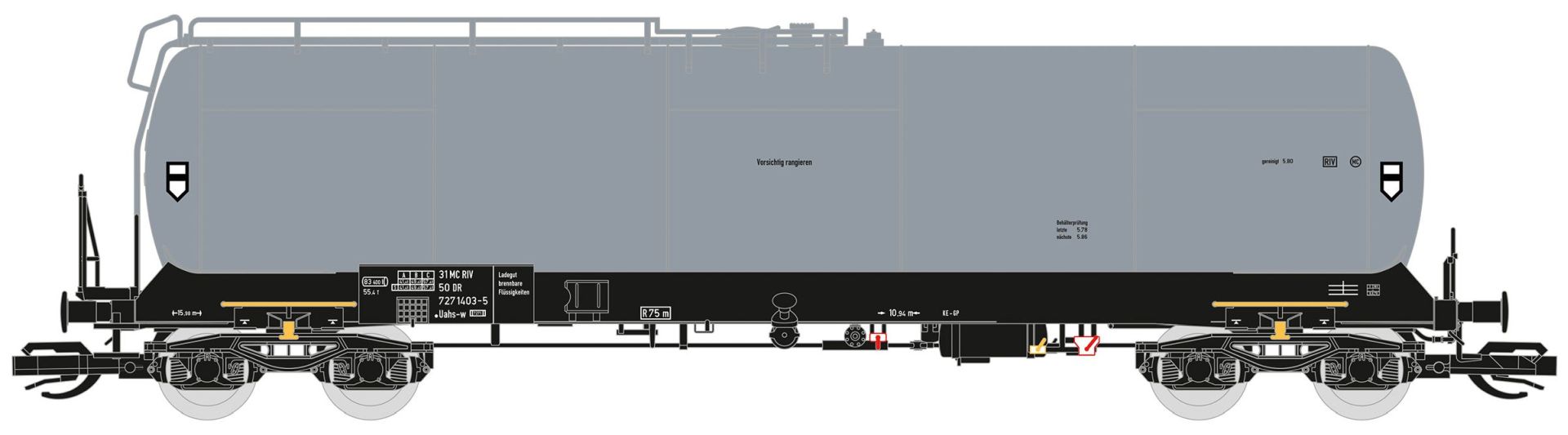 Saxonia 120209 - Kesselwagen Uahs, 8109, DR, Ep.IV, grau