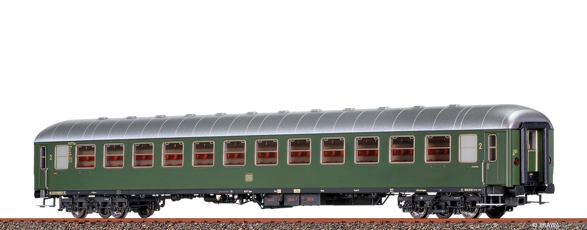 Brawa 58122 - Schnellzugwagen B4ümg-63, DB, Ep.III, mit Beleuchtung