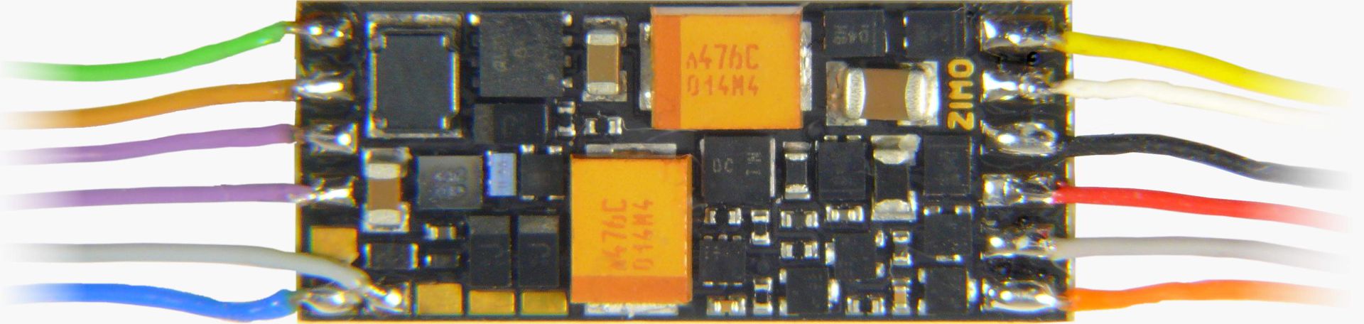 Zimo MS491R - Sounddecoder, NEM 652 an Drähten, 19 x 7,8 x 2,8 mm, 0,7 A