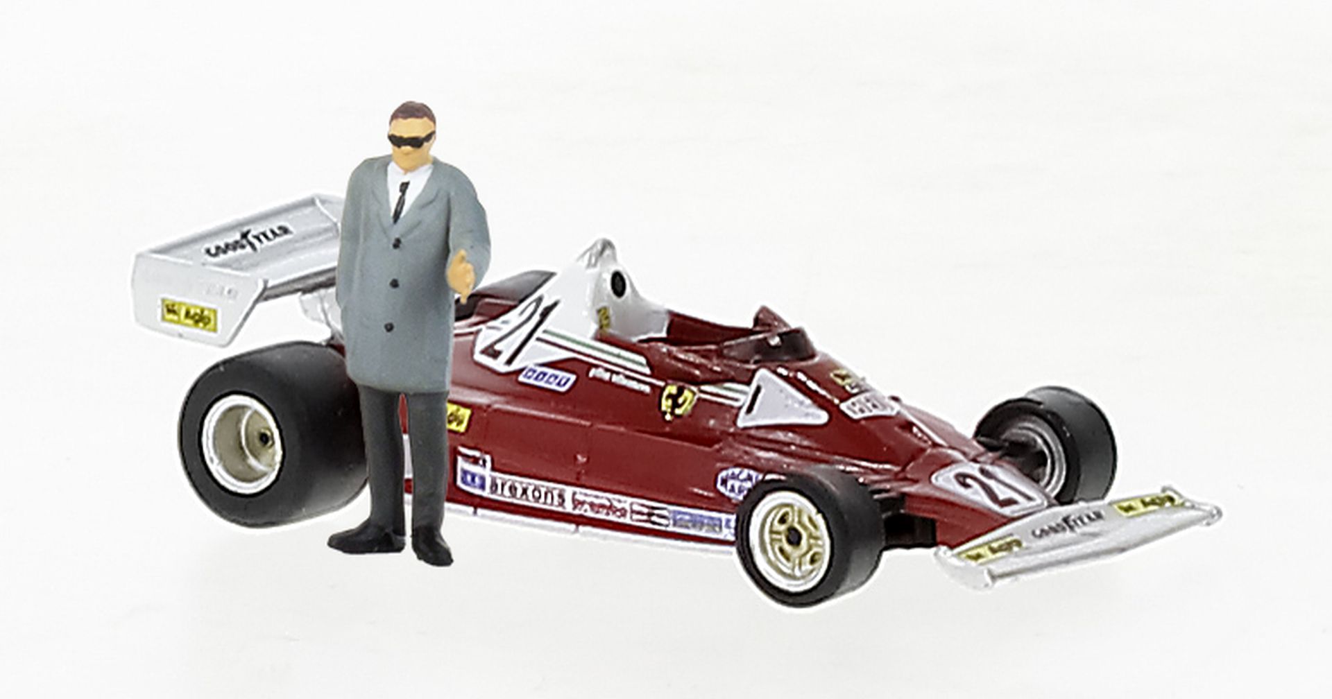 Brekina 22977 - Ferrari 312 T2 mit Figur, No.21, Ferrari, No. 21, G.Villeneuve, 1976