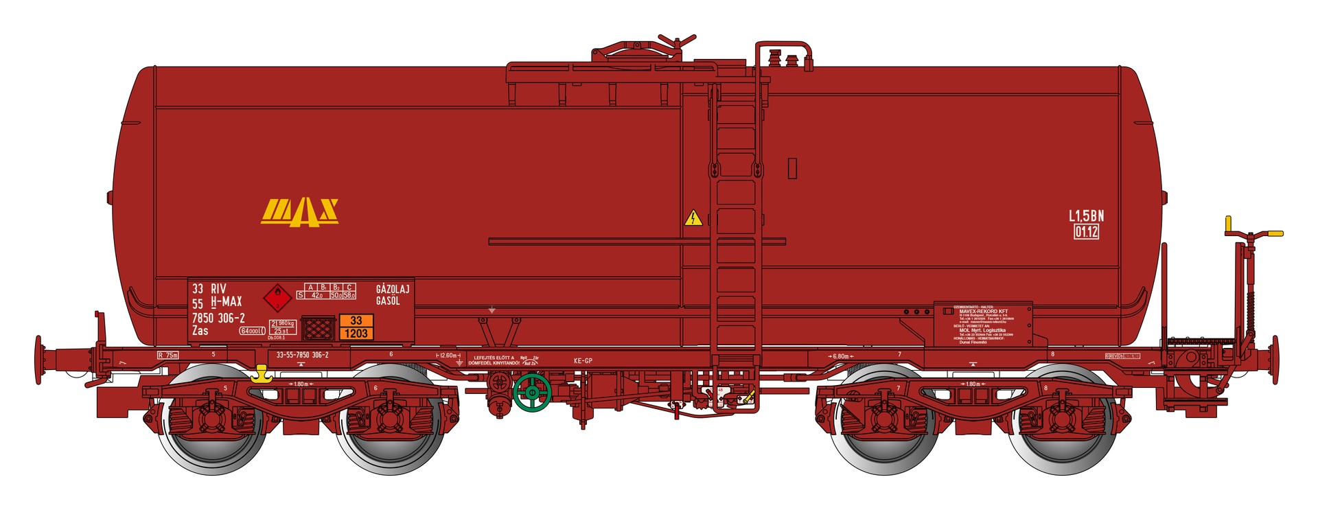 Albert Modell 785021 - Kesselwagen Zas, H-MAX, Ep.VI 'MAX'