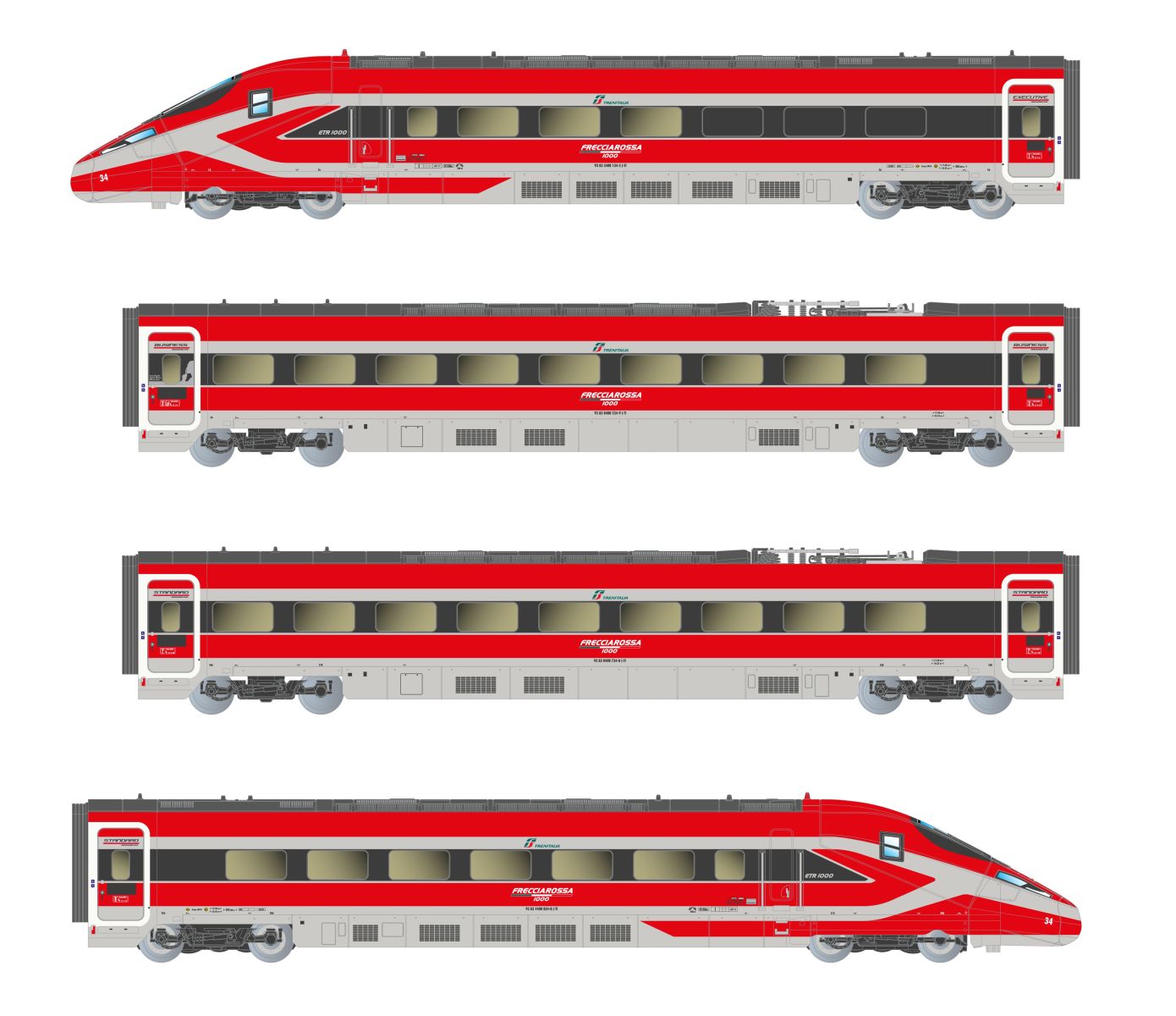 Arnold HN2619S - Triebzug Frecciarossa 1000, 4-teilig, FS Trenitalia, FS, Ep.VI, DC-Sound Arnold HN2619S - Triebzug Frecciarossa 1000, 4-teilig, FS Trenitalia, FS, Ep.VI, DC-Sound