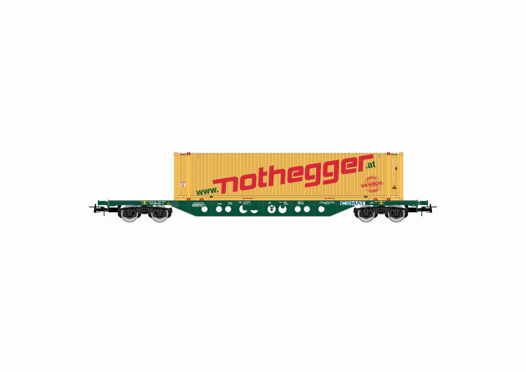 Rivarossi HR6613 - Containertragwagen, CEMAT, Ep.VI 'Nothegger'