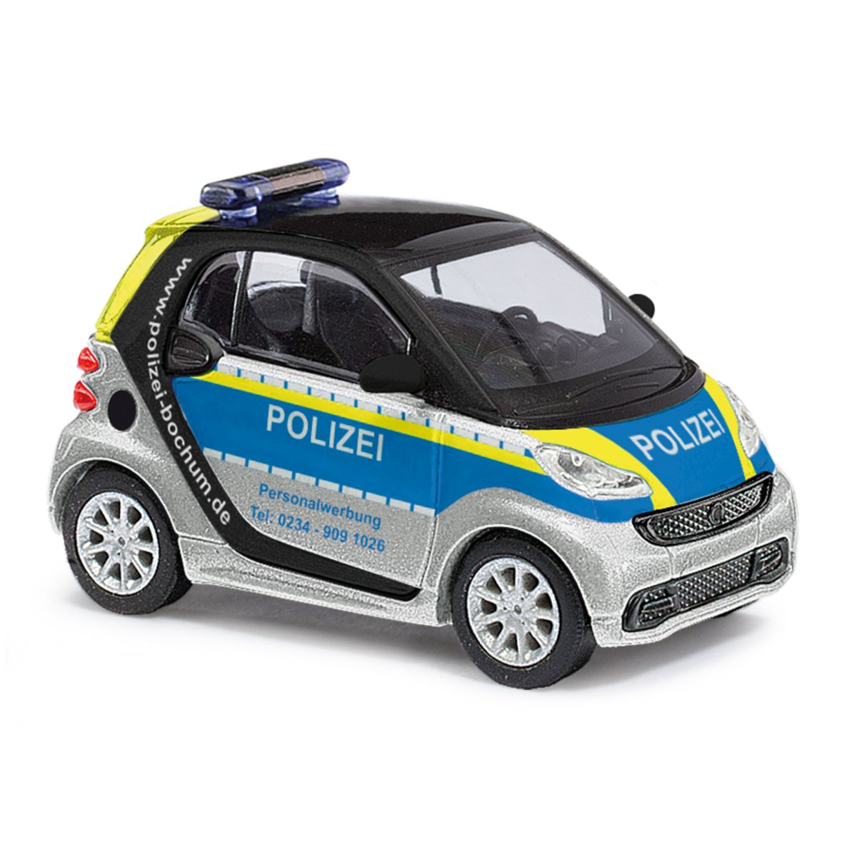 Busch 46183 - Smart Fortwo Coupe 12 Polizei Bochum, Bj. 2012