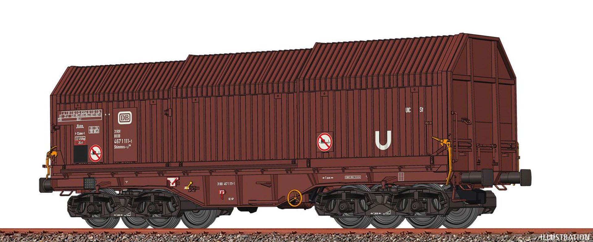 Brawa 51002 - Teleskophaubenwagen Shimmns-u 708, DBAG, Ep.V