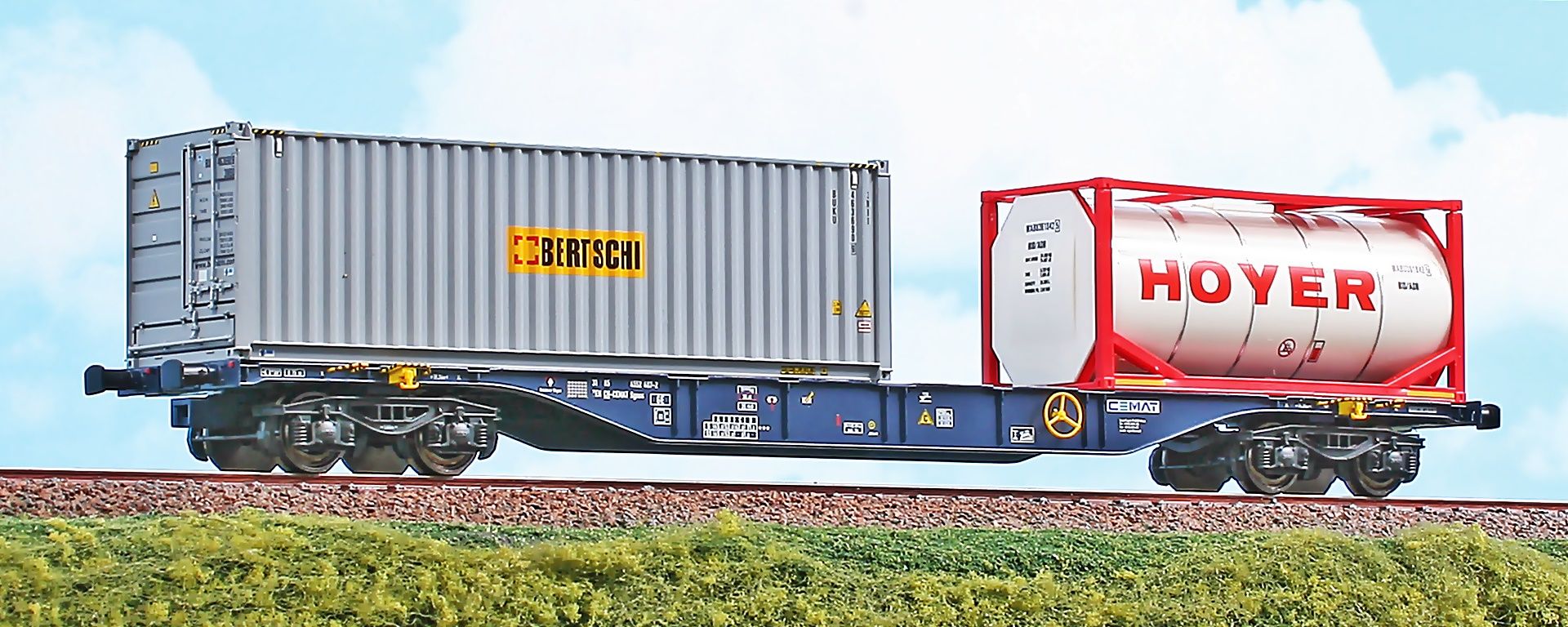 ACME AC 40405 - Containertragwagen Sgnss 60, CEMAT, Ep.VI 'Bertschi/Hoyer'