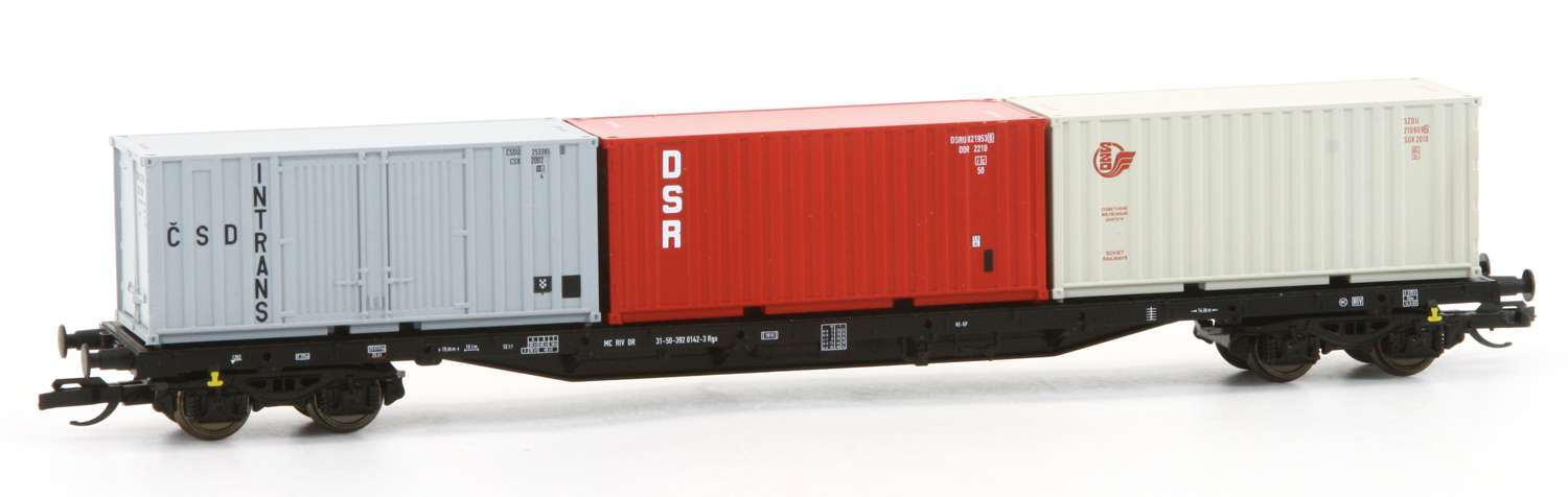 Tillig 18127 - Containertragwagen Rgs 3910 mit Containern, DR, Ep.IV