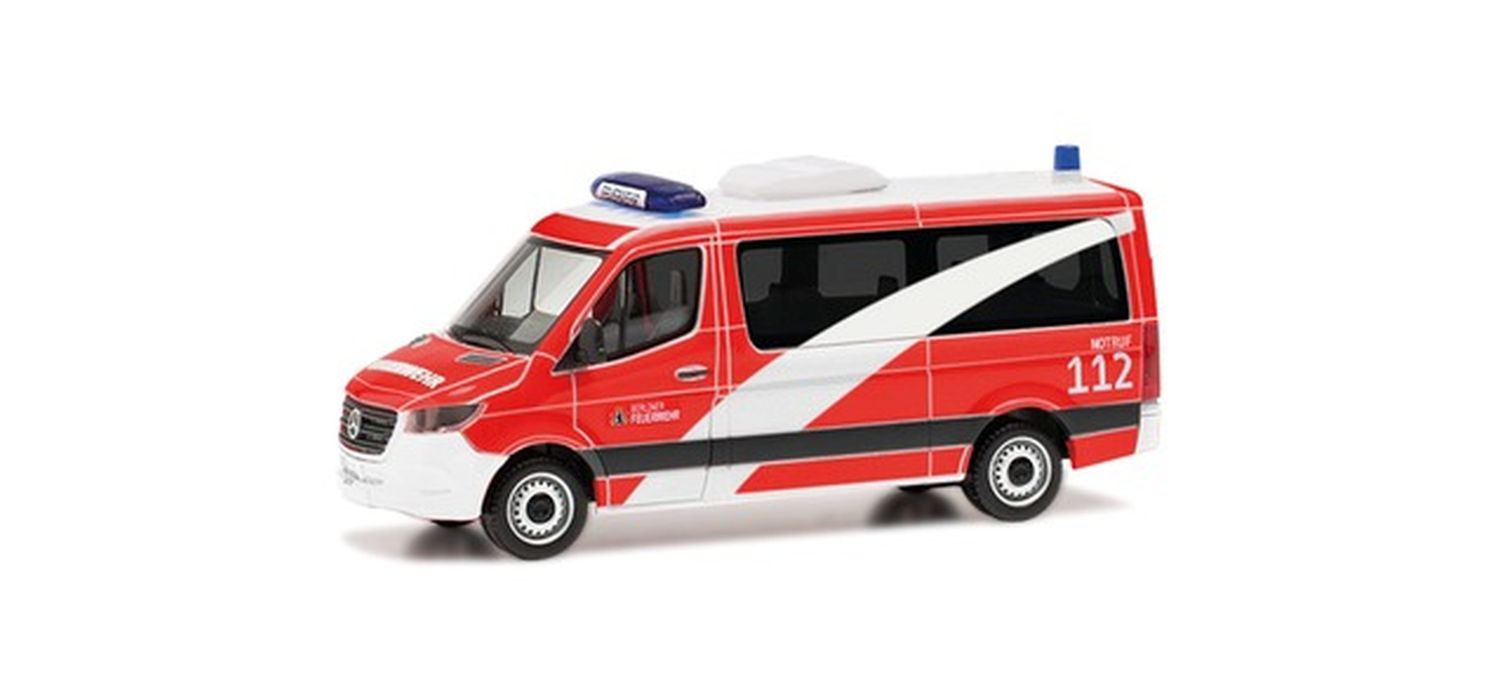 Herpa 097819 - MB Sprinter 18 Bus Flachdach 'Berliner Feuerwehr'