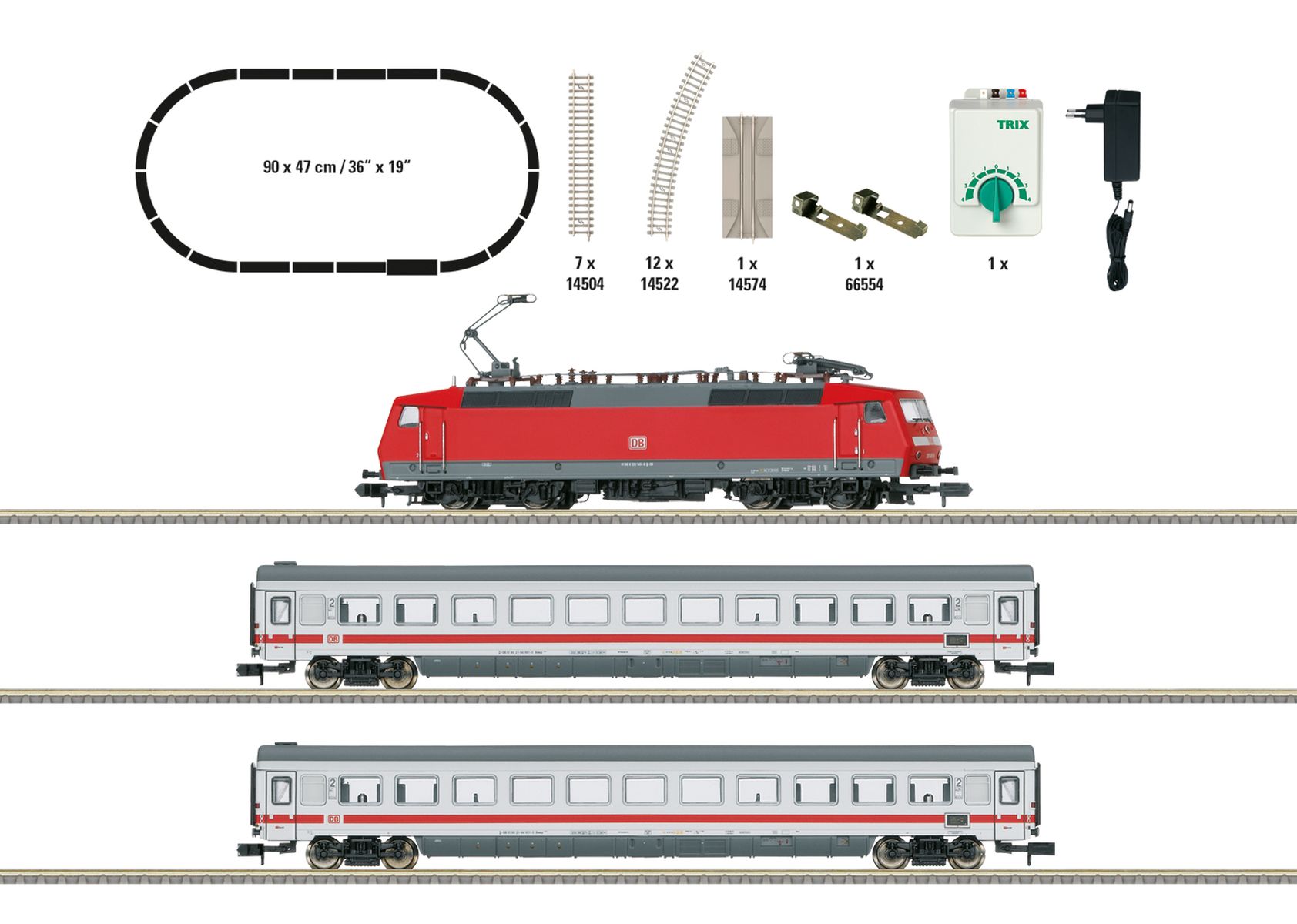 Trix 11150 - Analoges Startset mit DB 120 und Personenzug, DBAG, Ep.VI