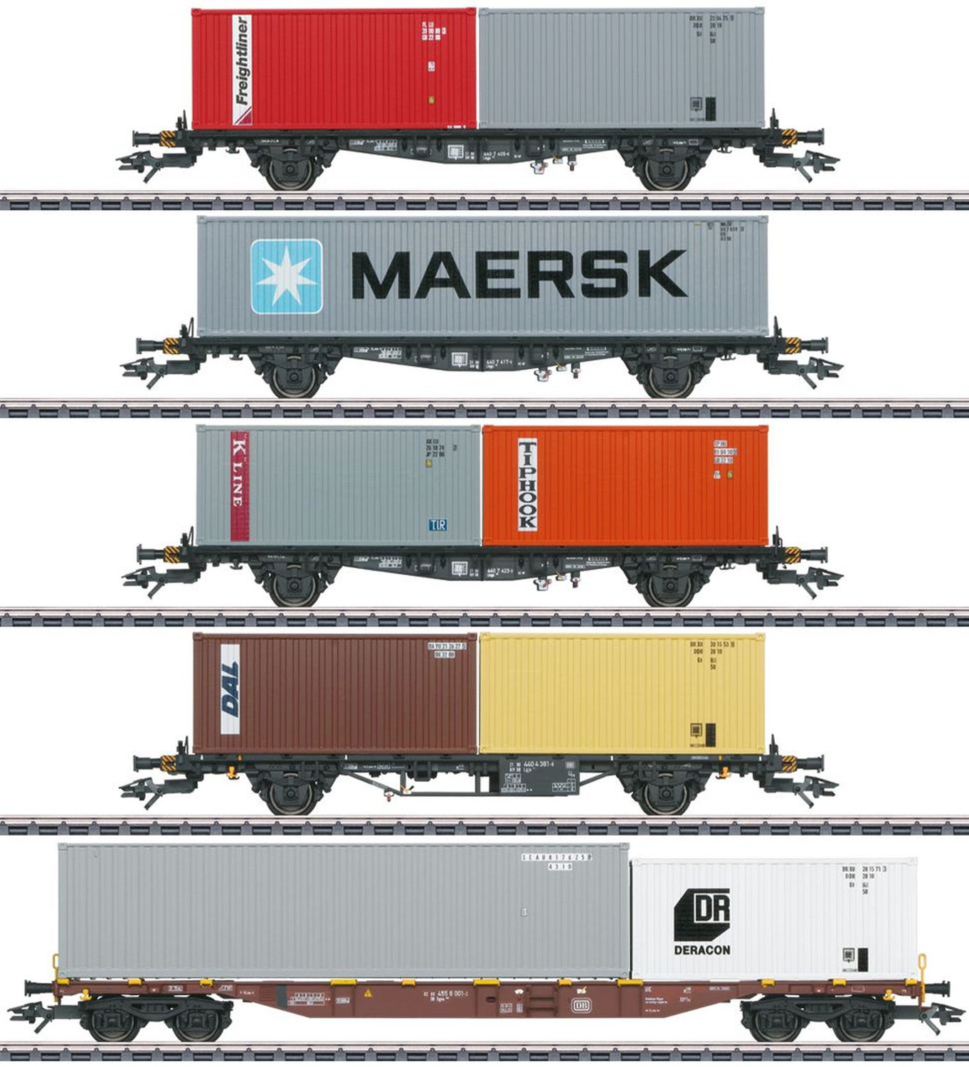Märklin 47680 - 5er Set Containertragwagen, DB, Ep.IV