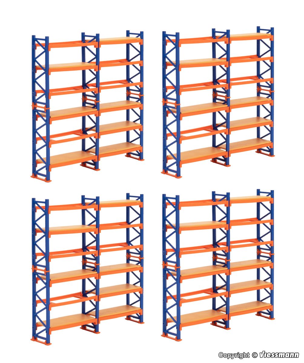 Kibri 38613 - Deko-Set Paletten-Regalsystem, 4 Stück