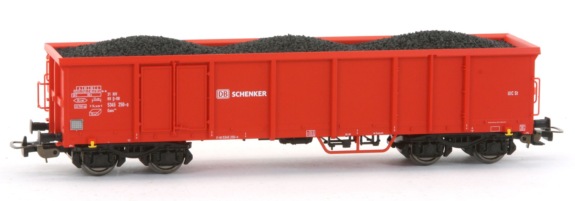 Piko 58274 - 2er Set offene Güterwagen Eaos mit Kohleladung, DBAG, Ep.VI, Set 1