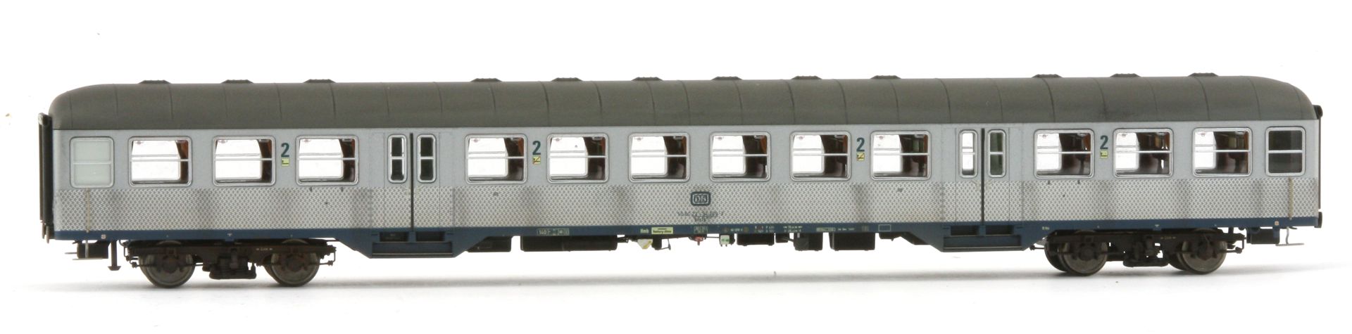 Saxonia 87054 - 4er Set Personenwagen 'Silberlinge', DB, Ep.IV, AC, mit. Innenbel., gealtert