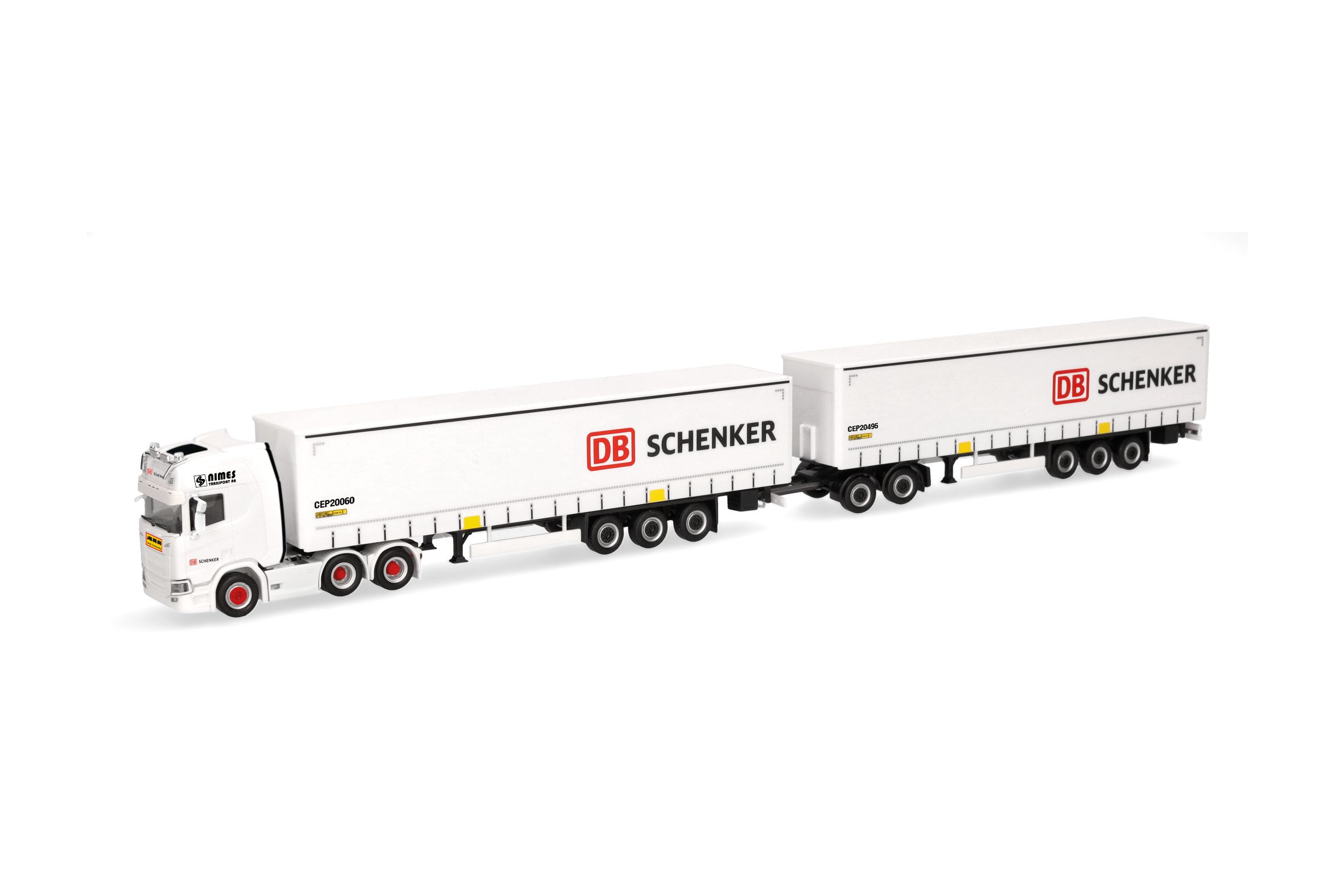 Herpa 319720 - Scania CR 20 HD Kühlkoffer-Sattelzug mit zweitem Auflieger "DB Schenker"