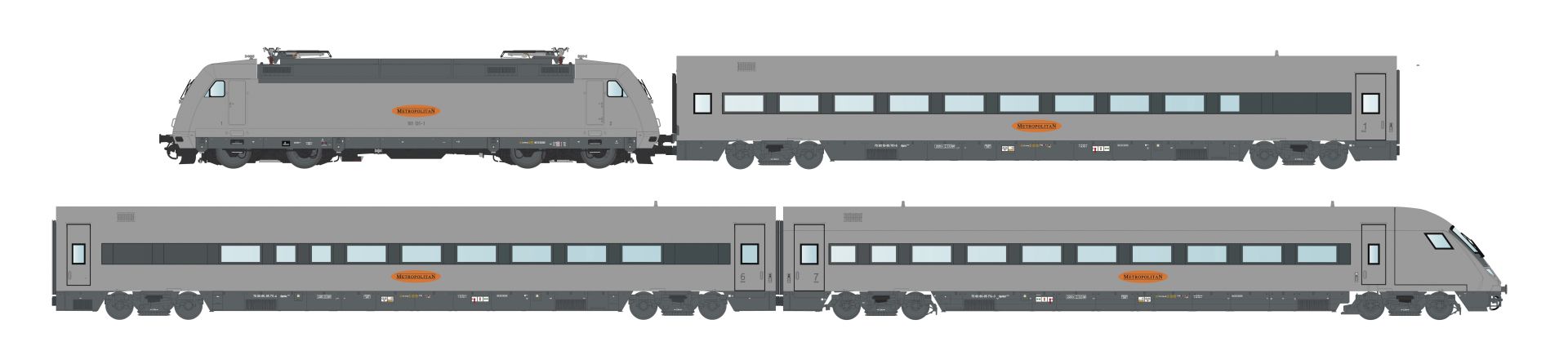 L.S. Models MW2404DC - Zugset 4-teilig mit BR 101 und Personenwagen 'Metropolitan', DBAG, Ep.V
