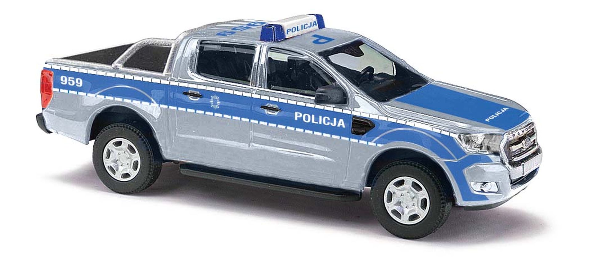 Busch 52835 - Ford Ranger mit Abdeckung Policija Polen, Metallic, Bj. 2016
