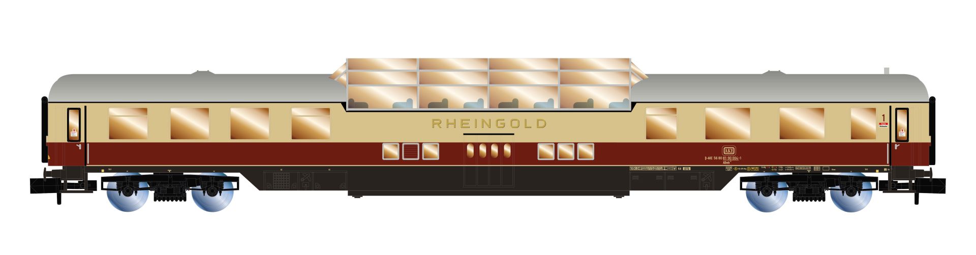 Arnold HN4507 - 3er Set Personenwagen 'Rheingold', AKE, Ep.VI, Set 1