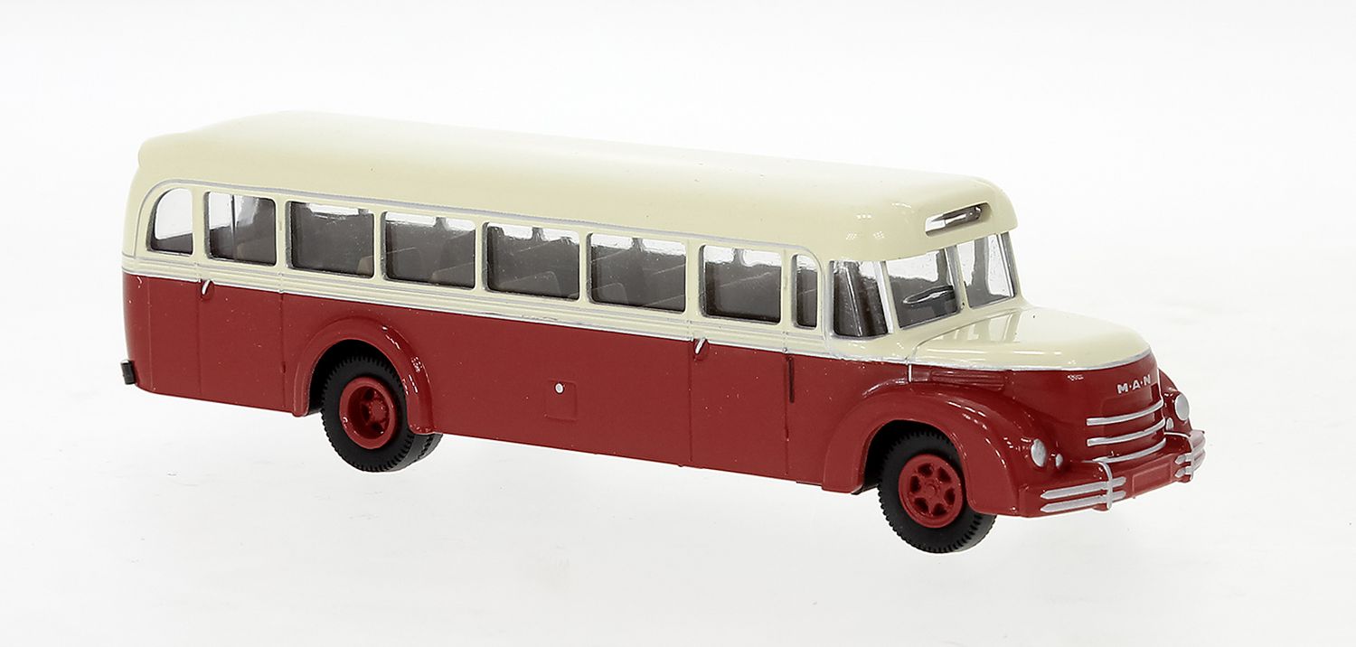 Brekina 59221 - MAN MKN Rundhauber, rot-beige, 1952