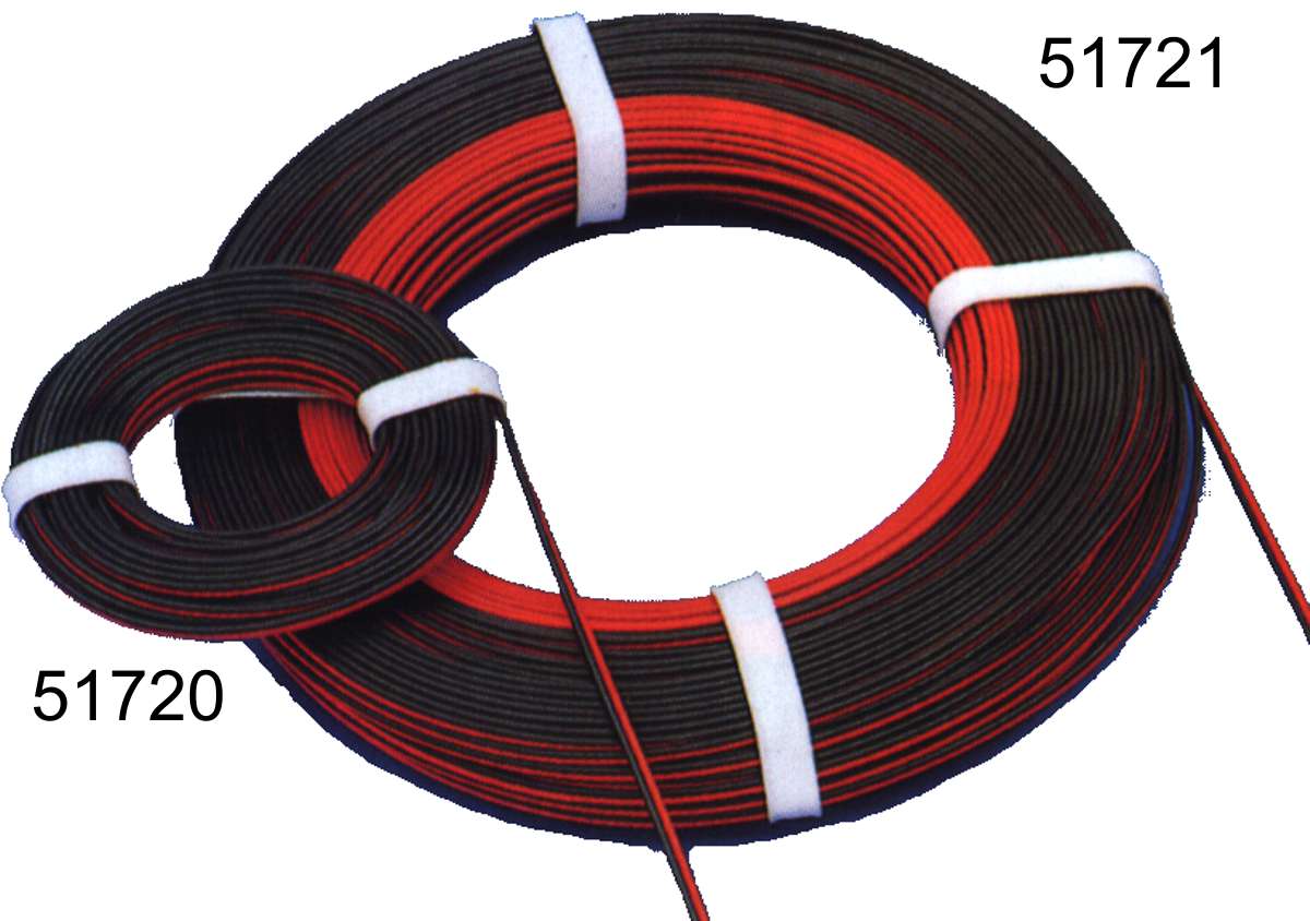 Muldental 51720 - Litze, 2-adrig, 1,15mm x 2,30mm, 2x 0,14mm², 5m, rot/schwarz, flach