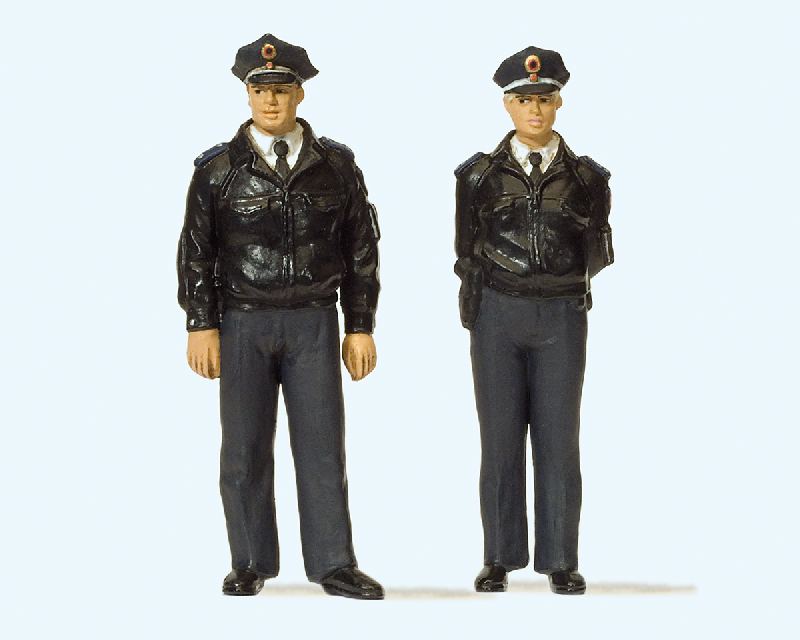 Preiser 44909 - Polizisten stehend, Blaue Uniform, BRD