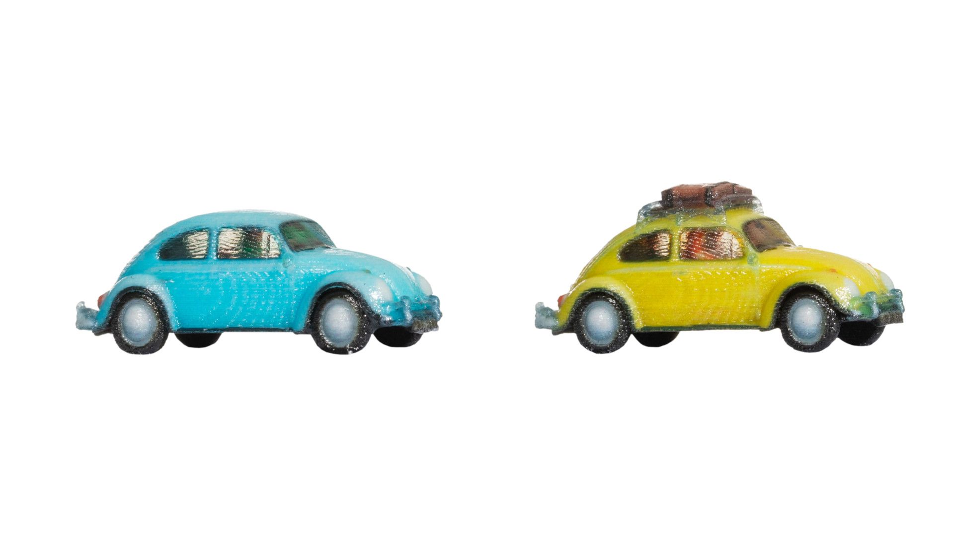 Noch 44605 - VW Käfer, 2 Stück, blau und gelb, farbiger 3D-Druck