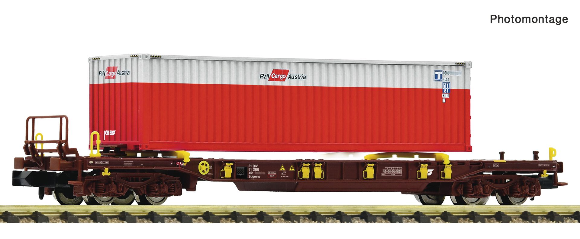 Fleischmann 6660076 - Taschenwagen T3 mit Container RCA, ÖBB, Ep.V
