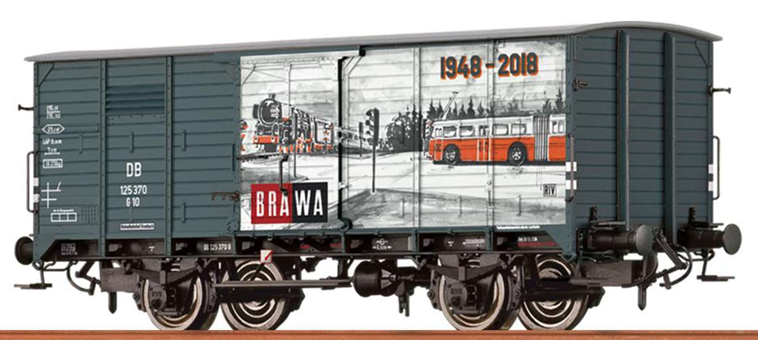 Brawa 67484 - Gedeckter Güterwagen G10, DB, Ep.III '70 Jahre BRAWA'