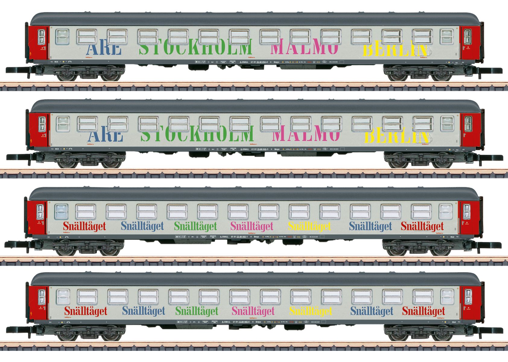 Märklin 87283 - 4er Set Personenwagen 'Berlin-Malmö-Express', Snälltaget, Ep.VI