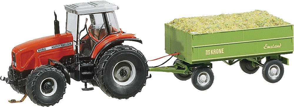 Faller 161536 - Traktor MF mit Anhänger