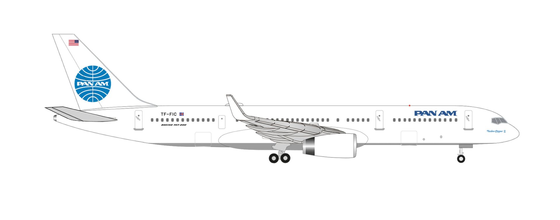Herpa 538602 - Pan Am Boeing 757-200 "Tracing the Transatlantic" – TF-FIC