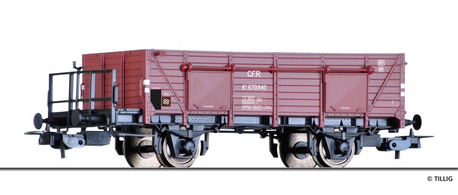 Tillig 76898-A24 - Offener Güterwagen Ke, CFR, Ep.III