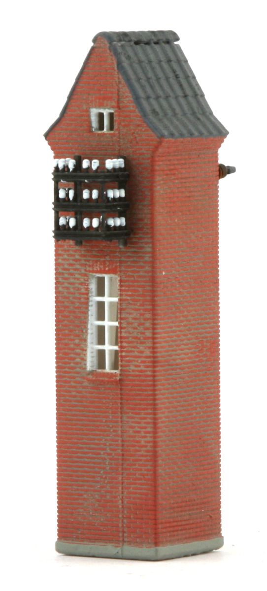 Radestra 321510 - Trafohaus aus rotem Backstein, Höhe 81 mm, coloriertes Fertigmodell