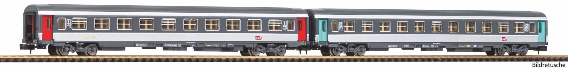 Piko 94507 - 2er Set Personenwagen, 1.Kl. + 2.Kl., SNCF, Ep.VI