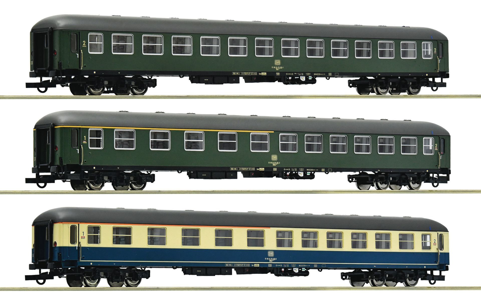 Roco 6200053 - 3er Set Personenwagen D 377 'Hispania-Express', DB, Ep.IV, Set 3