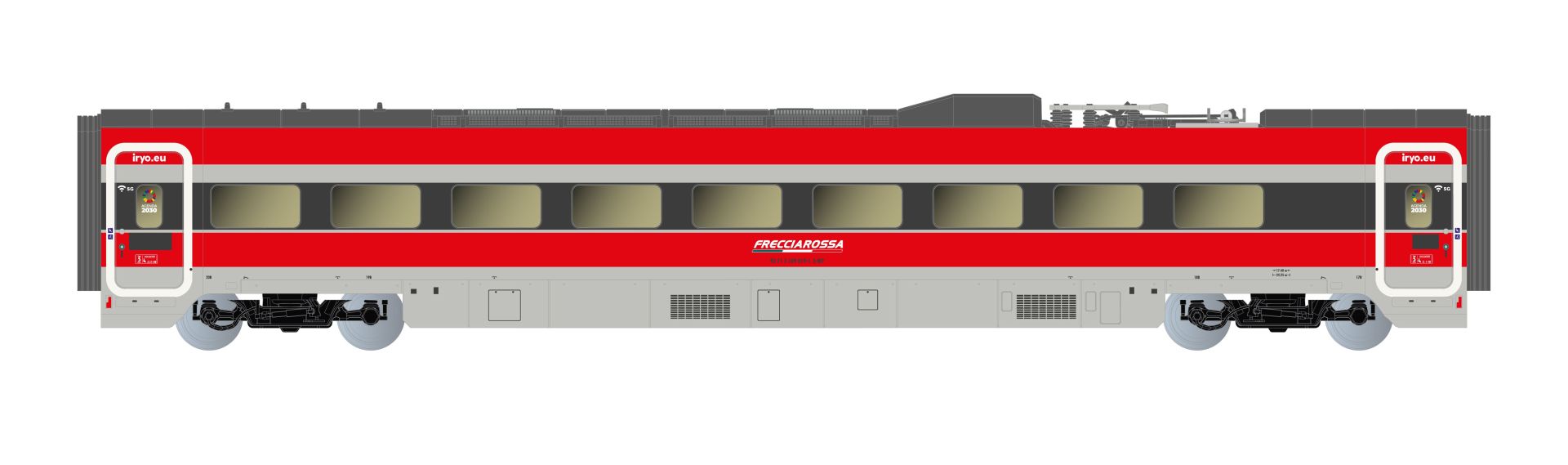 Arnold HN3515 - 4er Set Zwischenwagen, 4-tlg., Frecciarossa ETR 1000, FS-Trenitalia, Ep.VI