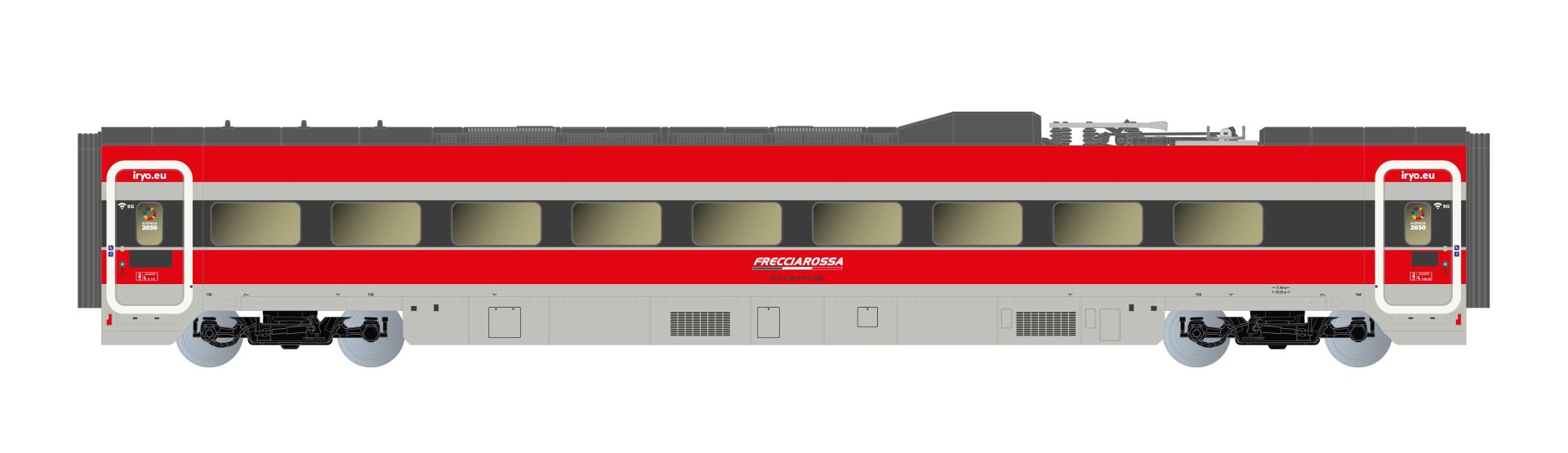 Arnold HN3515 - 4er Set Zwischenwagen, 4-tlg., Frecciarossa ETR 1000, FS-Trenitalia, Ep.VI