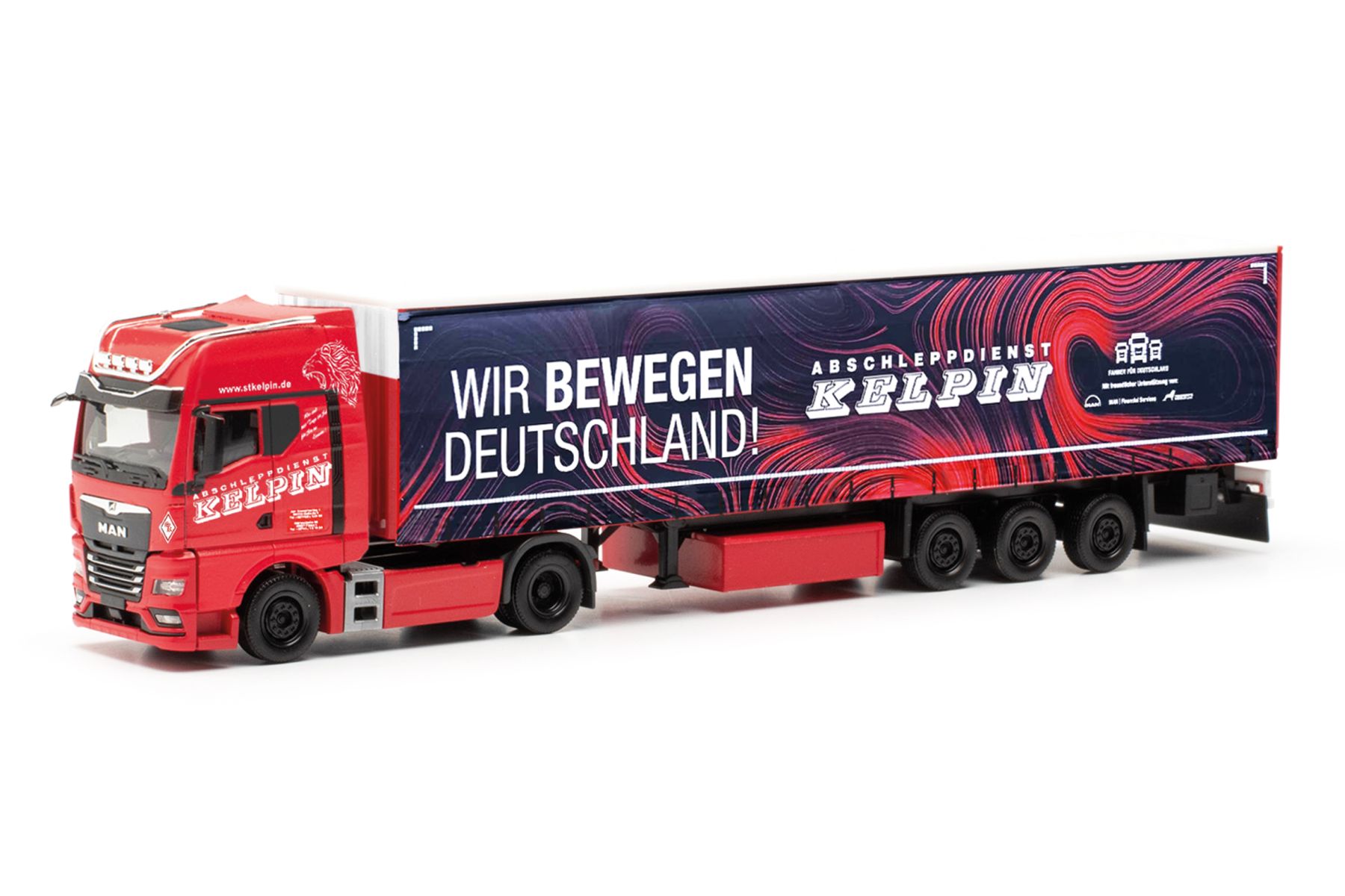 Herpa 317771 - MAN TGX GX Gardinenplanen-Sattelzug "KELPIN/Wir bewegen Deutschland"