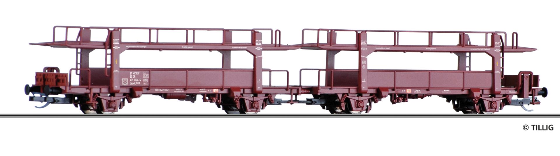 Tillig 18591 - Autotransportwagen-Einheit Laaek 4357, DR, Ep.IV